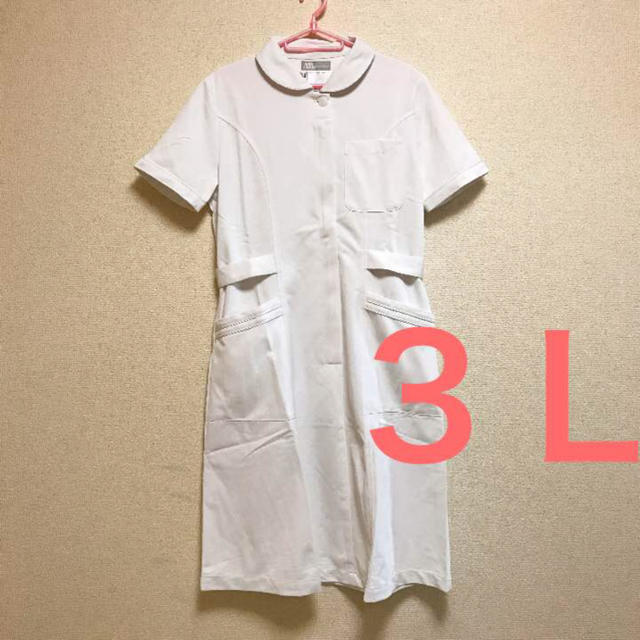 本物ナース服 3L no.2ワンピース マタニティにも 白 ホワイト レディースのワンピース(その他)の商品写真