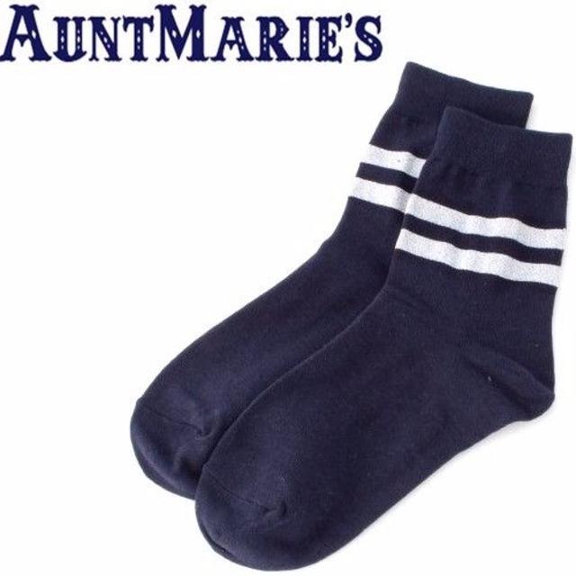 Aunt Marie's(アントマリーズ)のAunt Marie's(Auntie Rosa) ラメ ボーダーソックス 靴下 レディースのレッグウェア(ソックス)の商品写真
