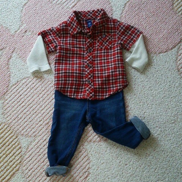 Old Navy(オールドネイビー)のOLDNAVY ネルシャツ キッズ/ベビー/マタニティのキッズ服男の子用(90cm~)(その他)の商品写真