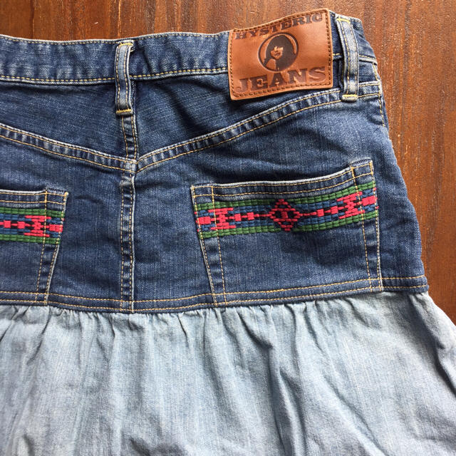 HYSTERIC GLAMOUR - ヒステリックグラマー 切り替え刺繍デニムロング