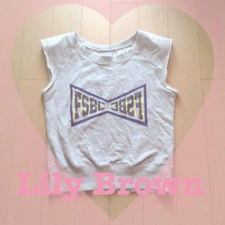 リリーブラウン(Lily Brown)のカレッジプリントトップス♡(カットソー(半袖/袖なし))