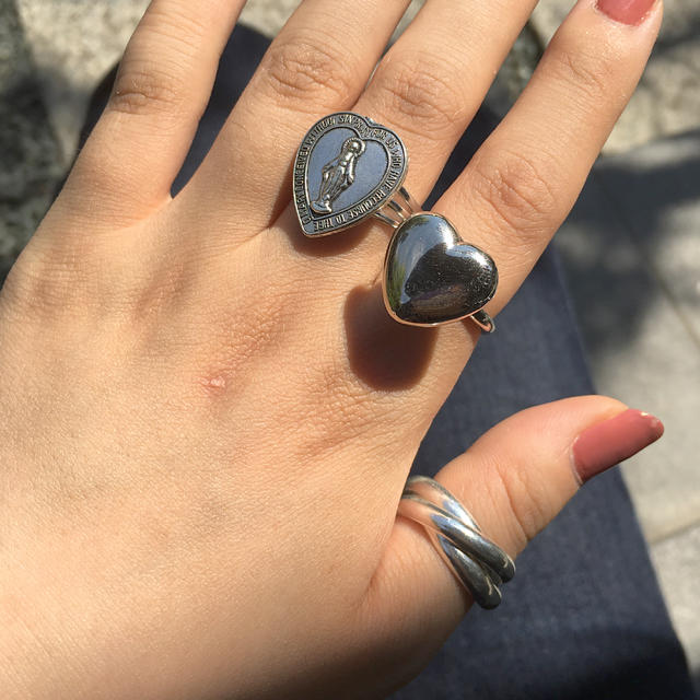 【大人気リング】silver heart ring ハンドメイドのアクセサリー(リング)の商品写真