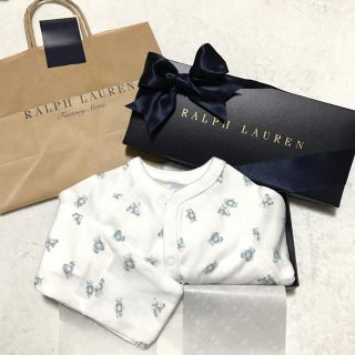 ラルフローレン(Ralph Lauren)のギフトBOX☆BOY ベアー柄 足付きカバーオール 9M/75(カバーオール)