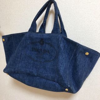 プラダ(PRADA)のさあや様 プラダ カナパ PRADA 美品 トートバッグ Lサイズ デニム(トートバッグ)