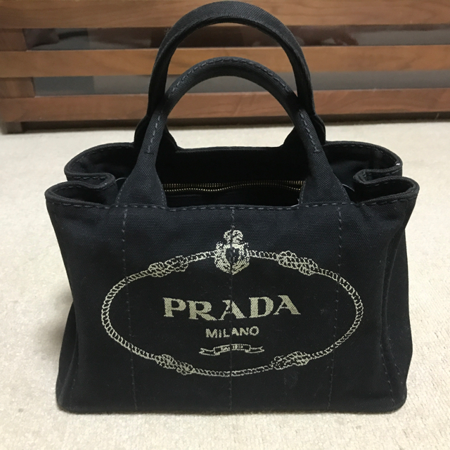 PRADA - PRADA トートバッグ CANAPA 黒 ショルダーストラップ