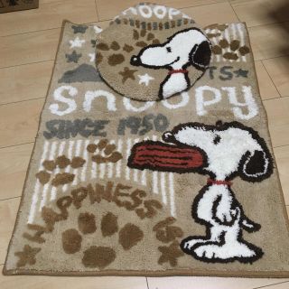 スヌーピー(SNOOPY)のスヌーピ トイレカバー&マットセット(トイレマット)