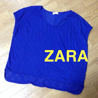 ザラ(ZARA)のZARAざら半袖トップスブルー(Tシャツ(半袖/袖なし))