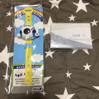 【ANA非売品】子供用おもちゃ 腕時計＆飛行機風船セット(知育玩具)