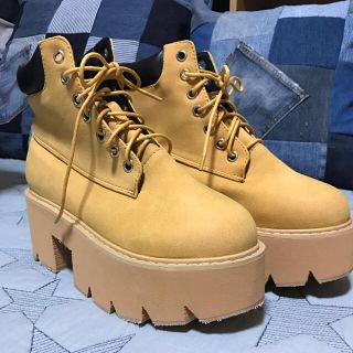 ジェフリーキャンベル(JEFFREY CAMPBELL)の♡厚底   キャメル  新品♡(ブーツ)