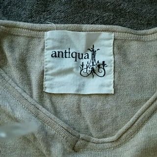 アンティカ(antiqua)のantiquaのVネック半袖ニットトップス(カットソー(半袖/袖なし))