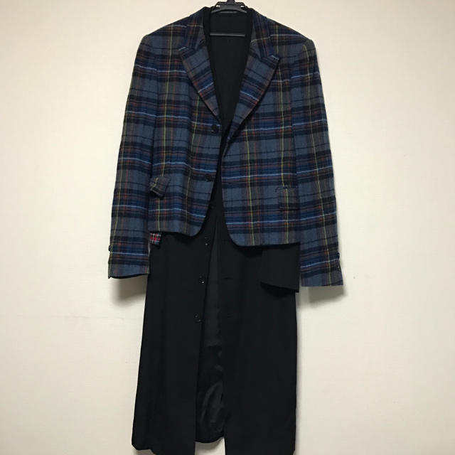 Yohji Yamamoto(ヨウジヤマモト)の美品 Yohji Yamamoto 08aw チェック ショートジャケット メンズのジャケット/アウター(テーラードジャケット)の商品写真