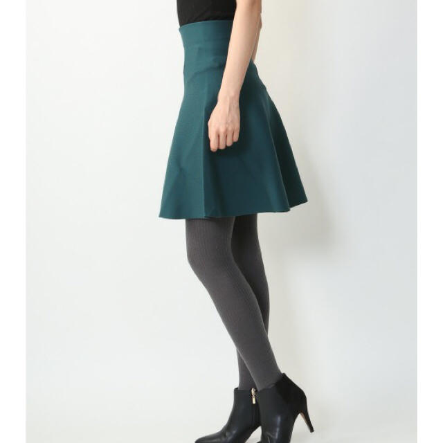 Rouge vif(ルージュヴィフ)の[rouge vif]洗えるニットグリーンスカート レディースのスカート(ミニスカート)の商品写真
