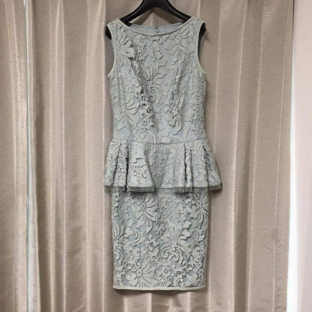 TADASHI SHOJI 総レース ペプラム ワンピース 夏 ミント色