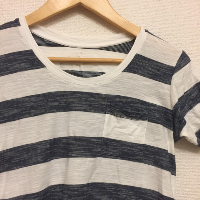 MUJI (無印良品)(ムジルシリョウヒン)の無印良品 美品ボーダーTシャツ レディースのトップス(Tシャツ(半袖/袖なし))の商品写真