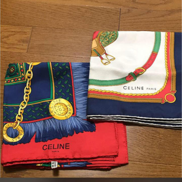 celine(セリーヌ)のお値下げ！！セリーヌ 2枚セット スカーフ celine レディースのファッション小物(バンダナ/スカーフ)の商品写真