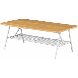 【送料無料】 S_125四角形の木目調棚付テーブル センターテーブル NA(ローテーブル)