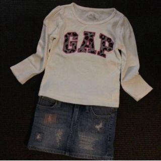 ギャップキッズ(GAP Kids)のgap kids girl ロゴロンT サイズ100 レオパード柄(Tシャツ/カットソー)