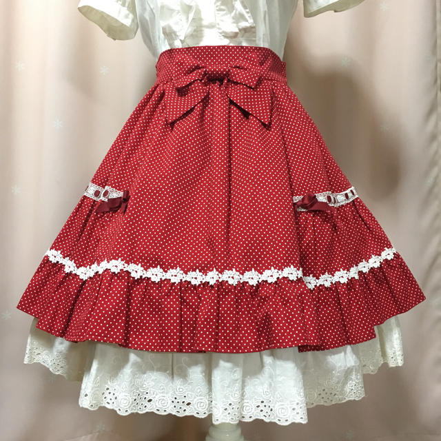 Heart E(ハートイー)のHeartE♡ドットsk レディースのスカート(ひざ丈スカート)の商品写真