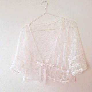 ダブルクローゼット(w closet)のシースルー レース カーディガン(カーディガン)