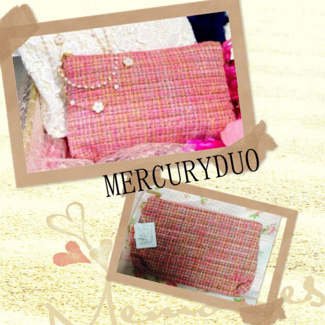 MERCURYDUO(マーキュリーデュオ)のMERCURYDUO♡ツイードクラッチ レディースのバッグ(クラッチバッグ)の商品写真