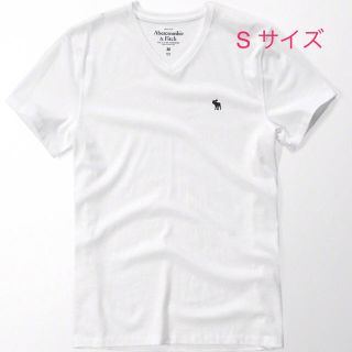 アバクロンビーアンドフィッチ(Abercrombie&Fitch)の残りわずか♪ アバクロメンズ Vネック半袖ワンポイントTシャツ 白 S(Tシャツ/カットソー(半袖/袖なし))