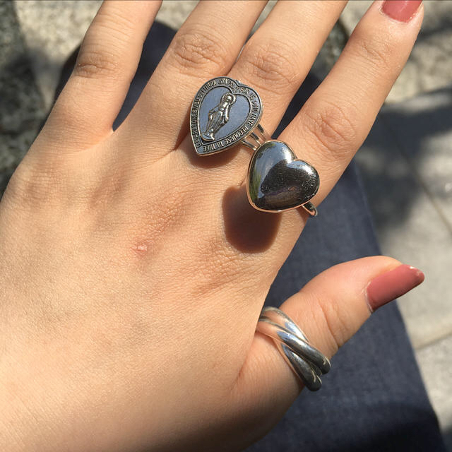 【大人気リング残りわずか】silver heart ring ハンドメイドのアクセサリー(リング)の商品写真