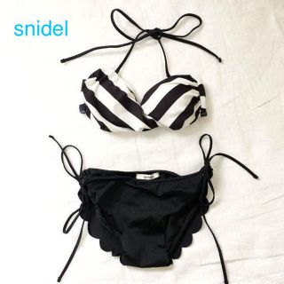 スナイデル(SNIDEL)のちーちゃん様専用☆snidel☆白黒バンドゥビキニ☆モノトーン(水着)