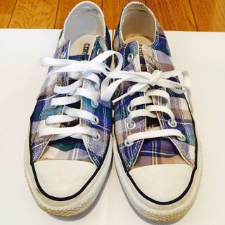 コンバース(CONVERSE)のCONVERSE All★STAR チェック柄 ブルー 24.5cm(スニーカー)