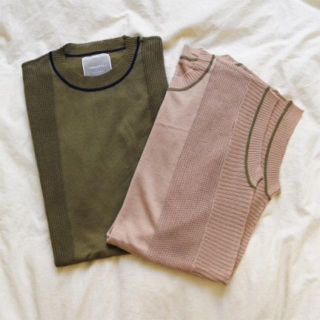 トゥデイフル(TODAYFUL)のSleeveless Lineニット(カットソー(半袖/袖なし))