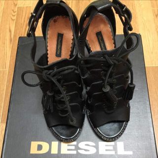 ディーゼル(DIESEL)のDIESEL black gold ハイヒールサンダル 未使用☆(サンダル)