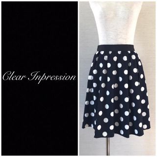 クリアインプレッション(CLEAR IMPRESSION)の❤️送料込❤️Clear Inpression ドット柄フレアスカート(ひざ丈スカート)