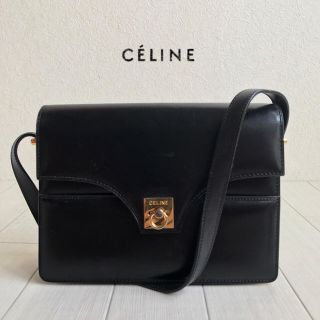 celine - ヴィンテージ セリーヌ ショルダー レザー バッグ 黒