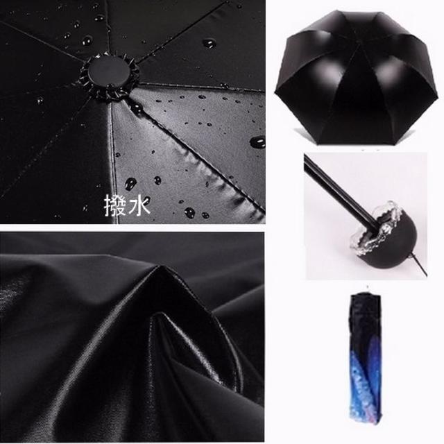折りたたみ傘 日傘 綺麗な花柄青 大型 晴雨兼用 遮光遮熱UV紫外線カット レディースのファッション小物(傘)の商品写真