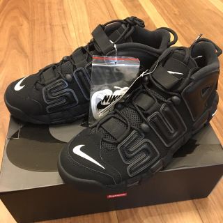 シュプリーム(Supreme)のsupreme  ブラック  uptempo☆ nike モアテン 28.5(スニーカー)