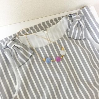 ロペピクニック(Rope' Picnic)のロペピクニック♡肩リボン♡ボーダーワンピース(ひざ丈ワンピース)