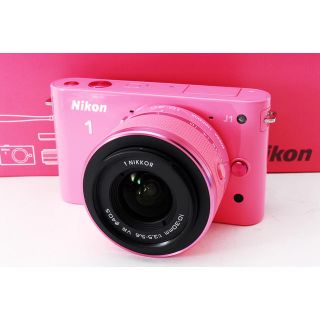 ニコン(Nikon)の☆めったに出会えないピンクカラー☆ニコン J1 レンズキット★安心保証★(ミラーレス一眼)