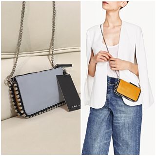 ザラ(ZARA)のzara スタッズ付き ショルダーウォレット(ショルダーバッグ)