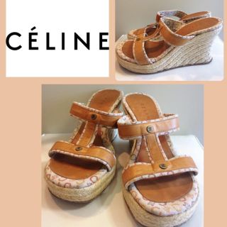 セリーヌ(celine)のセリーヌ♡ジュートウエッジ サンダル♡(サンダル)