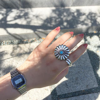 【大人気により増販】flower turquoise silver ring(リング)