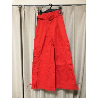 ダブルクローゼット(w closet)のレースアップワイドパンツ(カジュアルパンツ)