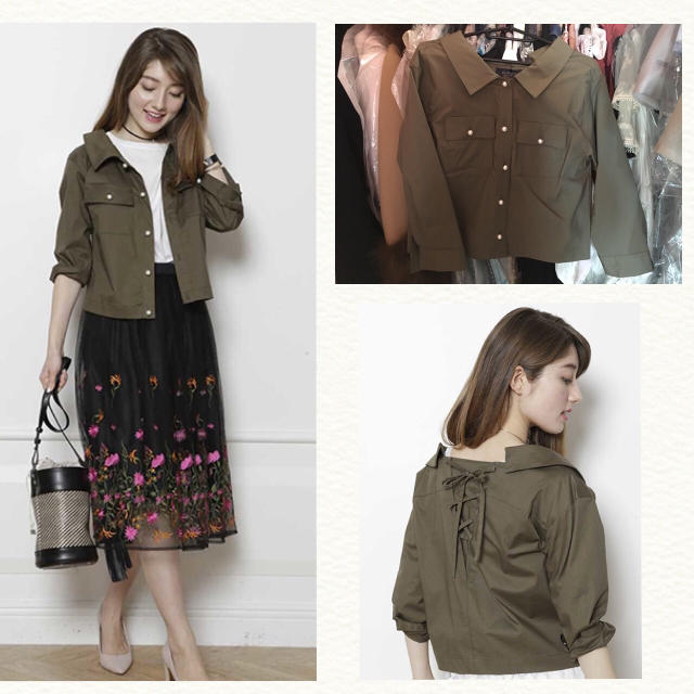 JUSGLITTY 新作完売バックレースアップシャツブラウス JUSGLITTY 新作完売バックレースアップシャツブラウス