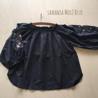 サマンサモスモス(SM2)のリリー様専用 新品samansa mos2 blue 刺繍プルオーバーブラウス(シャツ/ブラウス(長袖/七分))