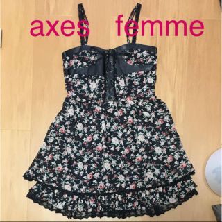 アクシーズファム(axes femme)の10th記念♡コルセット風花柄ワンピ(ミニワンピース)