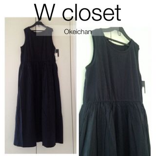 ダブルクローゼット(w closet)の数回使用しました☆切り替えワンピース クロ(ひざ丈ワンピース)