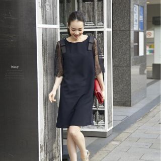 トッコ(tocco)のtocco closet♡肩リボン袖レース上品ワンピース 2点(ミニワンピース)