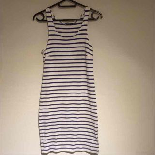 プチバトー(PETIT BATEAU)のプチバトー ボーダーワンピースxs マリン(ひざ丈ワンピース)