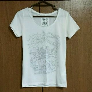 シマムラ(しまむら)のriptok様専用＊フロント&バックプリント半袖Tシャツ＊白＊L(Tシャツ(半袖/袖なし))