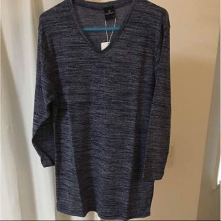 ケタケタ様専用Oakland 七分丈 Vネック フライス カットソー  ブルー(Tシャツ/カットソー(七分/長袖))