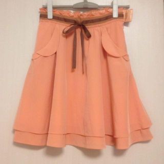 アプワイザーリッシェ(Apuweiser-riche)のフレアスカート♡コーラルオレンジ(ひざ丈スカート)
