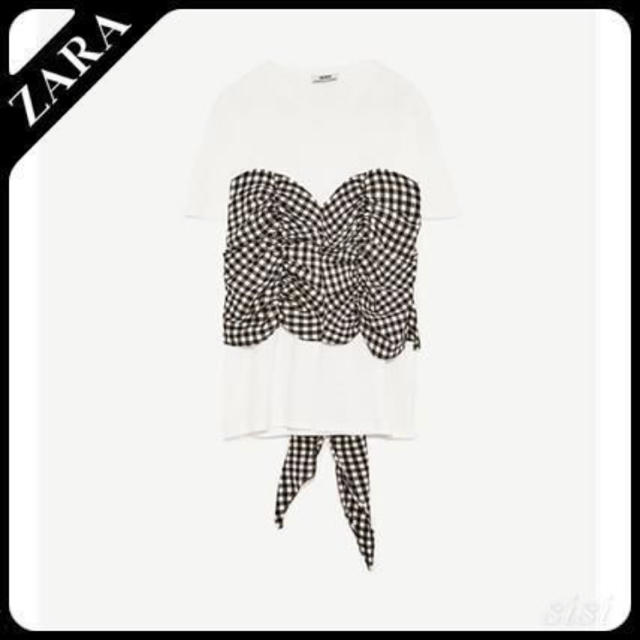 ZARA(ザラ)のZARA  ギンガムチェック Tシャツ レディースのトップス(Tシャツ(半袖/袖なし))の商品写真